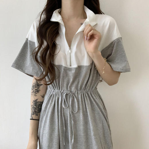 Zip elastic short sleeve dress 拉链松紧短袖连衣裙 忌平庸JPY带授权招加盟代理 商品图2