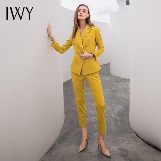 IWY/黄色长袖西服长裤套装 CP10324 商品图1