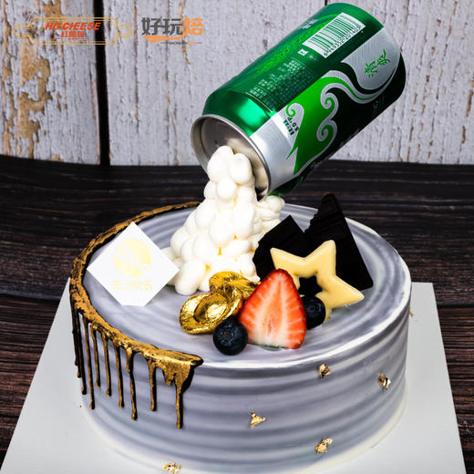 网红男士啤酒瓶父亲节创意生日蛋糕最快3小时送达非加高款