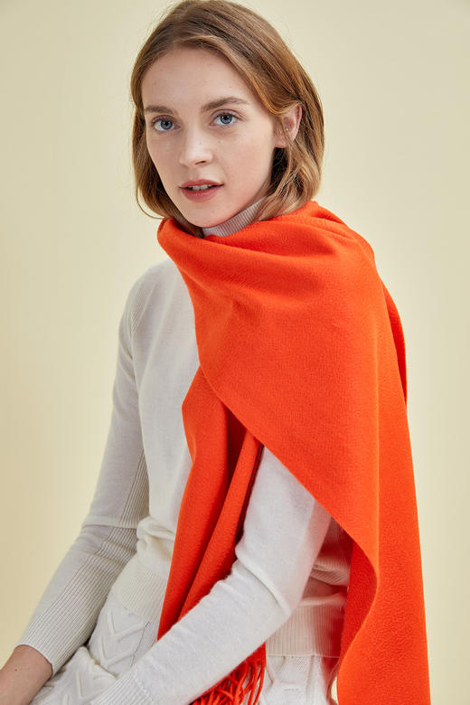 水波纹羊绒长围巾 SJF18P700N 商品图3