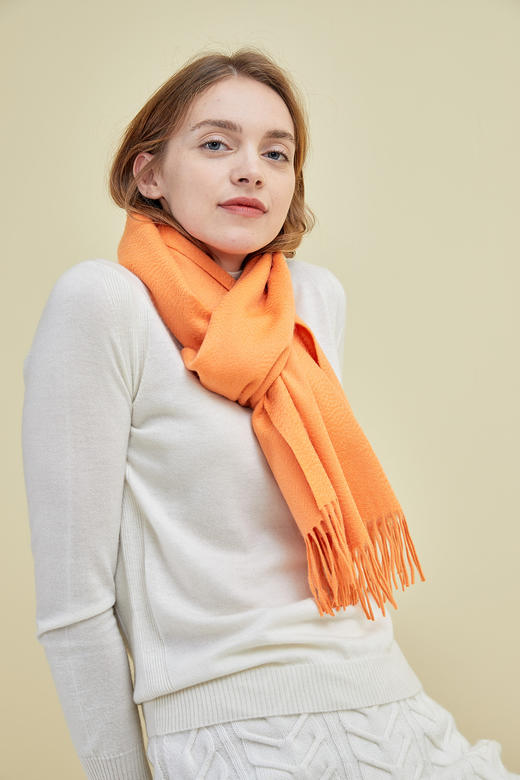 水波纹羊绒长围巾 SJF18P700N 商品图2