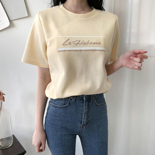 Soft lettering short sleeve T-shirt 柔软刻字短袖T恤 忌平庸JPY带授权招加盟代理 商品图0