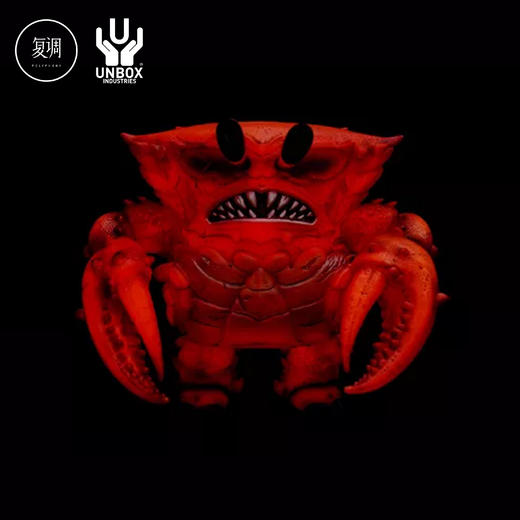 Unbox 超蟹怪兽 JUBI YANG 夜光红色 潮玩 搪胶限定 商品图2