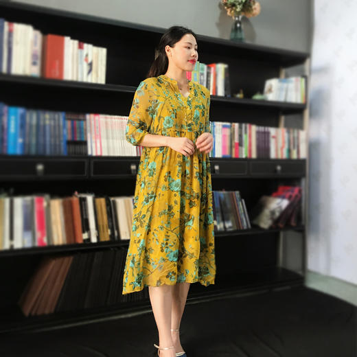 3S5719--硫磺黄连衣裙--《文艺复兴—丝丝凉夏》 商品图3