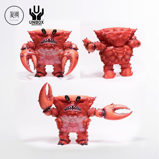 Unbox 超蟹怪兽 JUBI YANG 夜光红色 潮玩 搪胶限定 商品图5