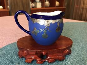 靛蓝荷花茶海