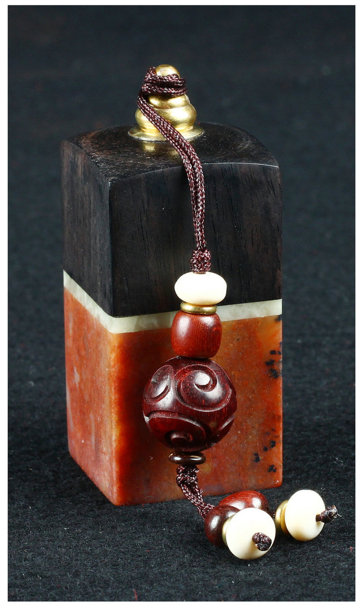 金石印坊精磨木石方章紫光檀印度石292970mmjpysgs009469