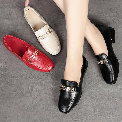 KQ-2995新款真皮软底软面女单鞋乐福鞋 商品图0