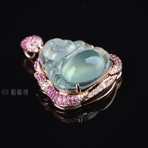 【笑口常开】粉边镶翡翠佛公-GZ12005062 商品图3