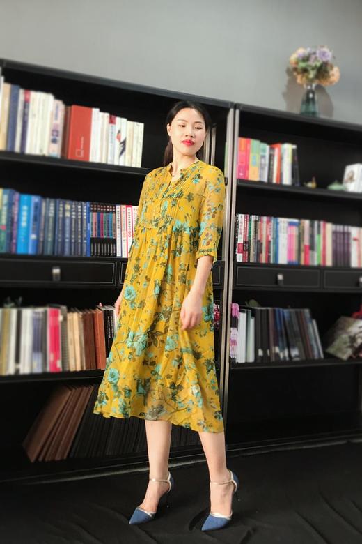 3S5719--硫磺黄连衣裙--《文艺复兴—丝丝凉夏》 商品图0