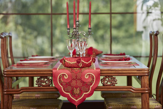 【皇锦】吉祥有余·织锦缎餐桌单品 商品图1