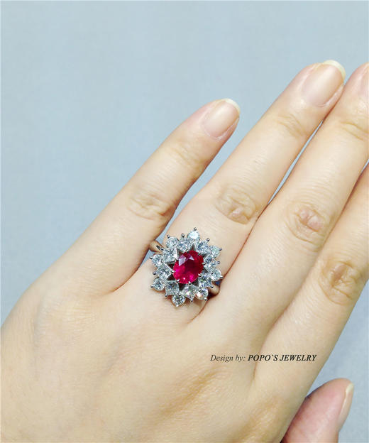 【每日特选】PT900铂金红宝石钻石戒指(预约看货) 商品图3