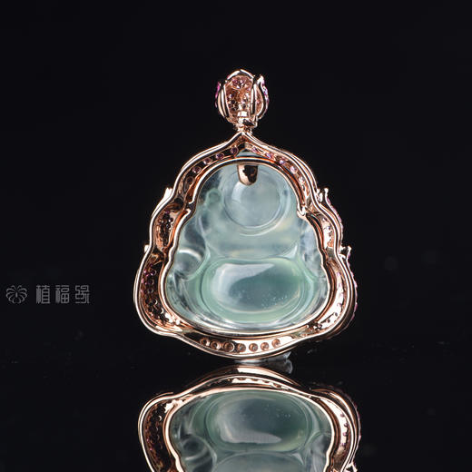 【笑口常开】粉边镶翡翠佛公-GZ12005062 商品图2
