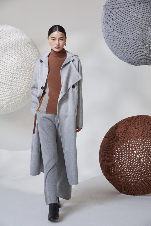 秋冬 九分阔腿羊绒针织女裤 SJF92K184N 商品图5