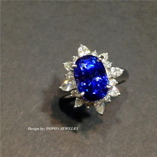 【每日特选】Pt900铂金蓝宝石钻石戒指(预约看货) 商品图0