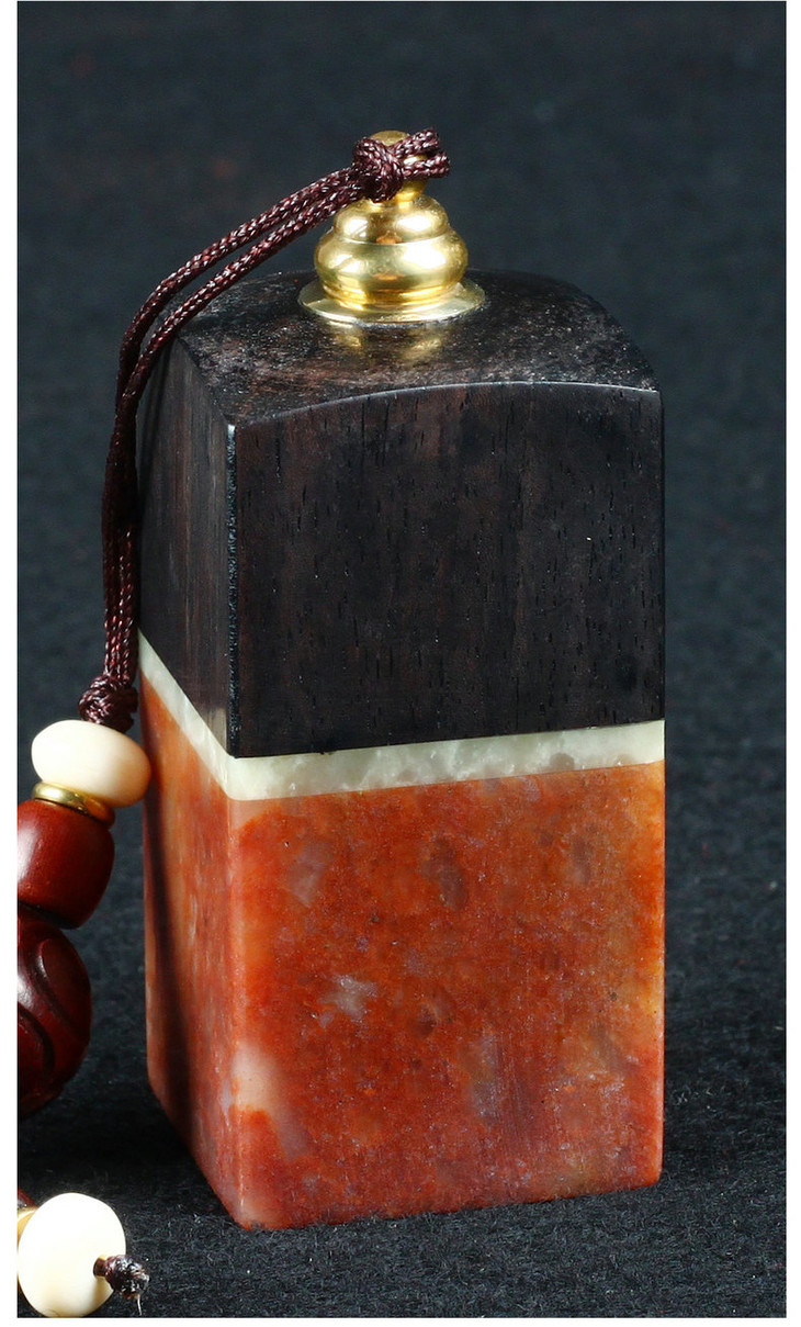 金石印坊精磨木石方章紫光檀印度石292970mmjpysgs009469