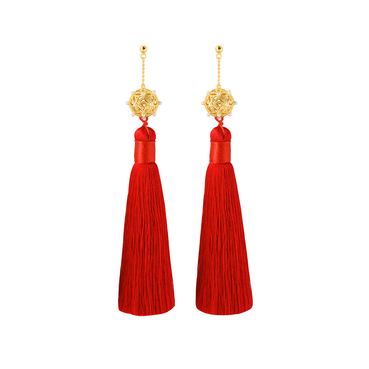 「 绣球 」耳线/流苏耳饰