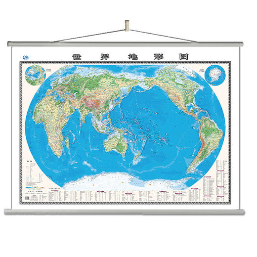 世界地图（地形版）,1.5m x 1.1m,两全覆膜挂图 商品图1