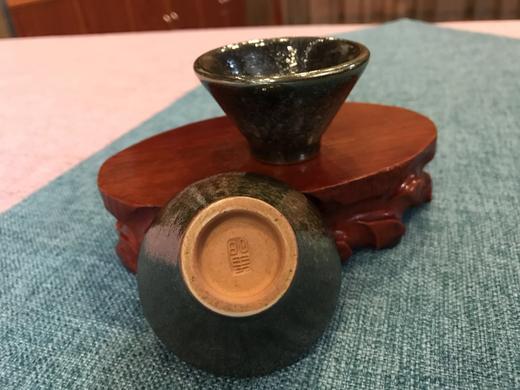 台湾名家 蔡明男 黑彩金斗笠杯 商品图4