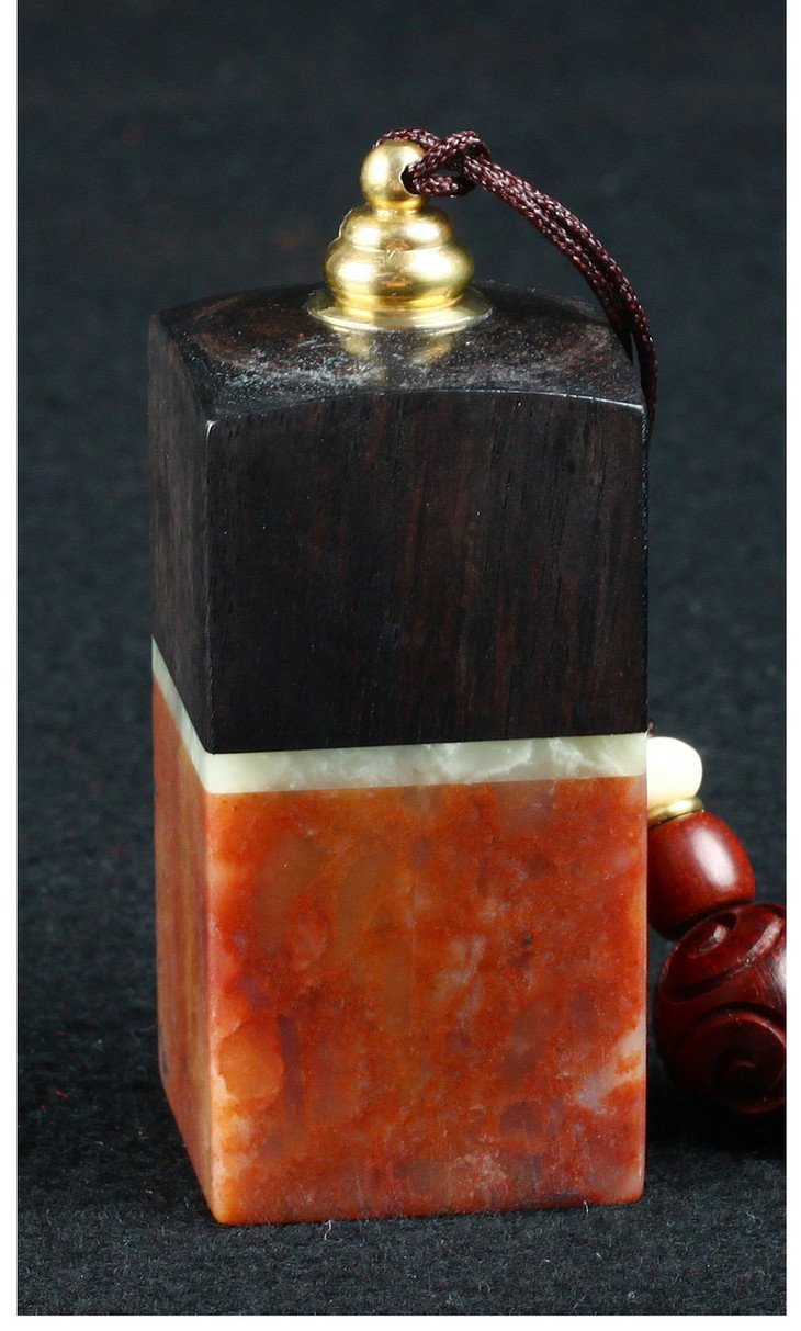 金石印坊精磨木石方章紫光檀印度石292970mmjpysgs009469