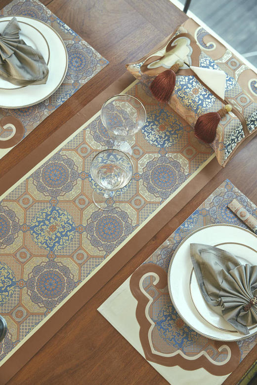 【皇锦】夔龙八达晕·织锦缎餐桌单品 商品图2