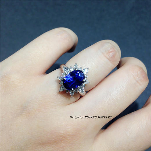 【每日特选】Pt900铂金蓝宝石钻石戒指(预约看货) 商品图7