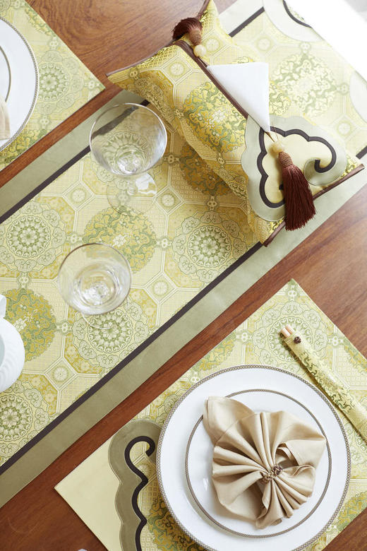 【皇锦】夔龙八达晕·织锦缎餐桌单品 商品图0