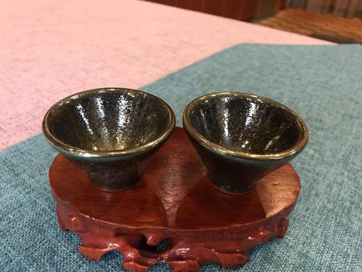 台湾名家 蔡明男 黑彩金斗笠杯 商品图2