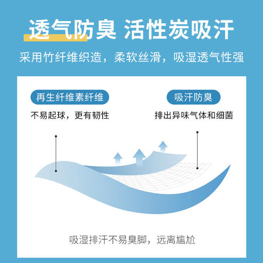 【把竹子“穿”在脚上】柔软舒适 竹纤维袜 透气干爽竹纤维 排汗速干 防臭防氧 冰爽体验 男女士竹纤维袜 商品图2