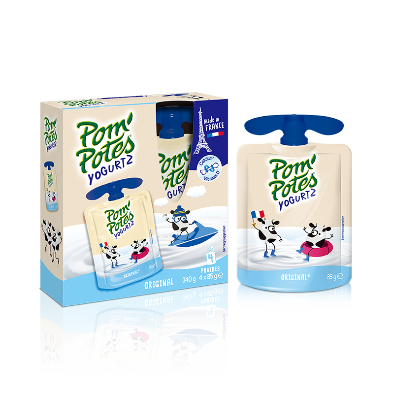 【特价4盒】法国Pom'Potes法优乐儿童常温酸奶 85g*4袋-26.8月