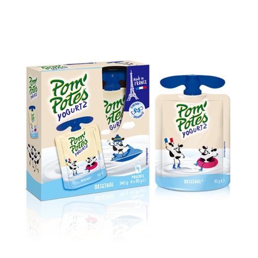 【特价4盒】法国Pom'Potes法优乐儿童常温酸奶 85g*4袋-26.8月 商品图0