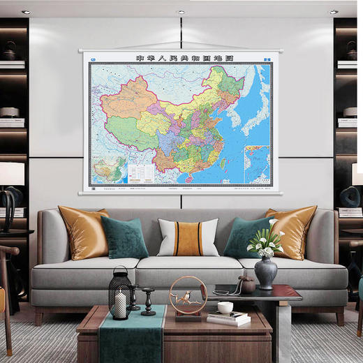 中国地图（政区版）,1.5m x 1.1m,两全覆膜挂图 商品图0