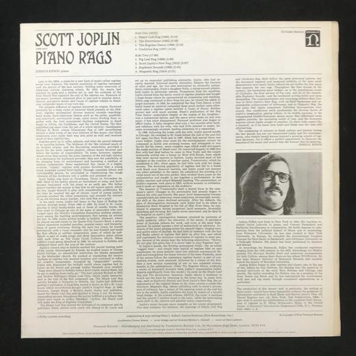 LP黑胶唱片 斯科特·乔普林《拉格泰姆钢琴曲》 钢琴：约书亚·里夫金 商品图1