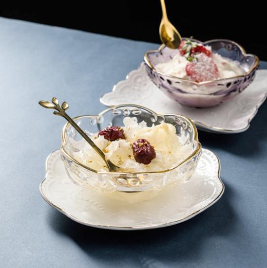 【碗】*创意日式金边樱花玻璃碗燕窝碗糖水银耳汤碗盅雪糕沙拉碗甜品碗 商品图2