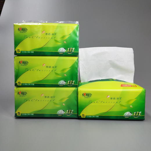 【心相印抽纸巾3层*120抽*3包】茶语一提家用面巾纸卫生纸整箱 商品图2