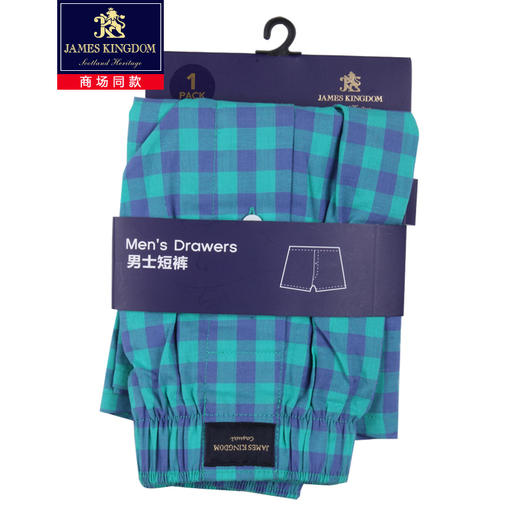 占姆士James Kingdom全棉男休闲松紧腰平角裤头短裤夏 颜色随机发 商品图5