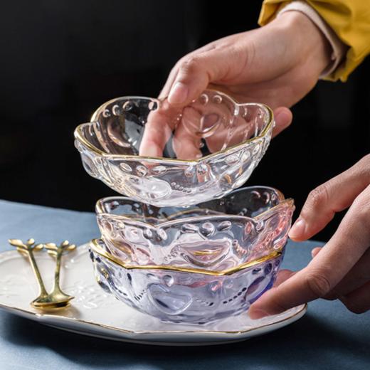 【碗】*创意日式金边樱花玻璃碗燕窝碗糖水银耳汤碗盅雪糕沙拉碗甜品碗 商品图0