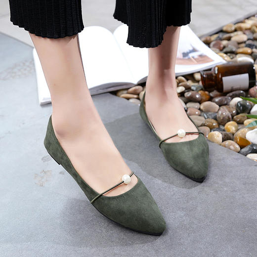 XM-	&K1028绒面气质款单鞋女豆豆鞋 商品图1