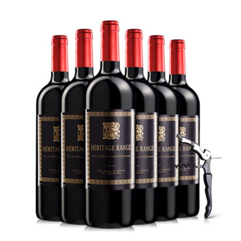 【赠海马刀*1】法国原瓶进口赫里蒂岭干红葡萄酒750ml*6支JPY带授权招加盟代理