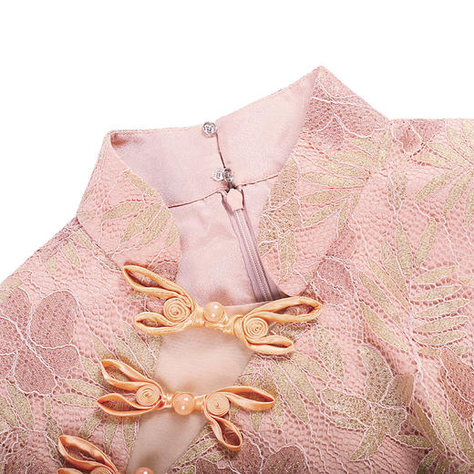 DLQ-A2283中国风粉色旗袍套装两件套2020气质新款 商品图3