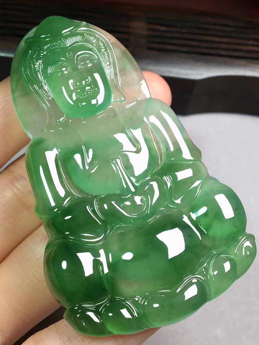 翡翠观音绿观音满色冰绿厚装大件高贵漂亮尺寸67740758mm