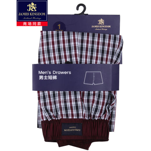 占姆士James Kingdom全棉男休闲松紧腰平角裤头短裤夏 颜色随机发 商品图1