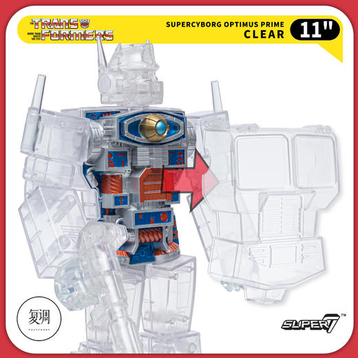 现货 Super7 变形金刚 擎天柱 透明版 Transformers Super Cyborg Optimus Prime Clear 商品图5
