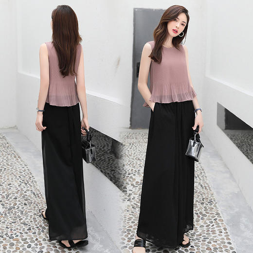 CHT-G9909-0328韩版优雅时尚阔腿裤两件套 商品图2