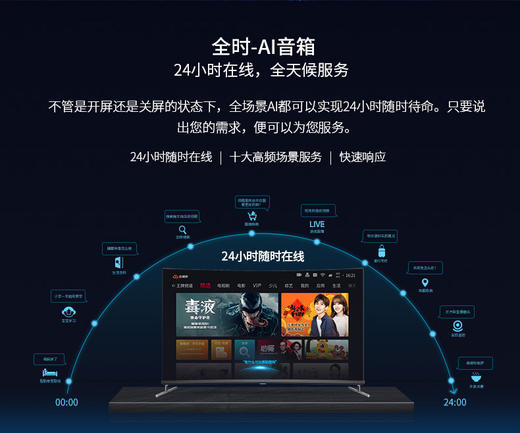 TCL电视 55C3 55吋曲面电视 4K超高清显示 超薄机身 AI人工智能JPY带授权招加盟代理 商品图4