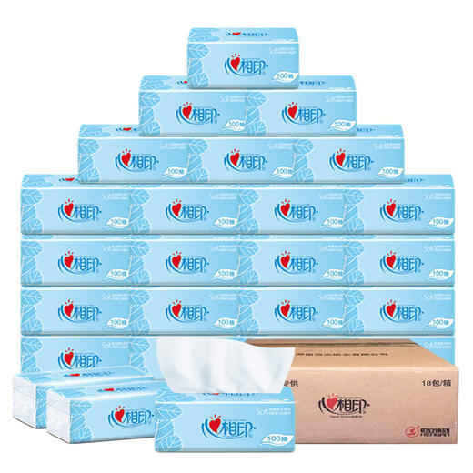 【心相印抽纸 3层*100抽*3包】家用面巾纸巾卫生纸居家日用 商品图4