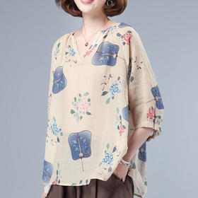 HRFS-WB20669新款原创印花复古文艺t恤