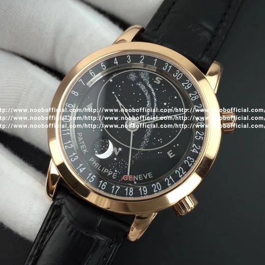 百达翡丽星空升级终极版6102款｜6104款超级复杂功能系列。日内瓦苍穹系列你可想象把星空佩戴在腕上吗？这款星空腕表独具特别星象功能，蓝色圆表盘上就能欣赏日内瓦苍穹图，还有金色月球运行轨迹，熬时20个 商品图10