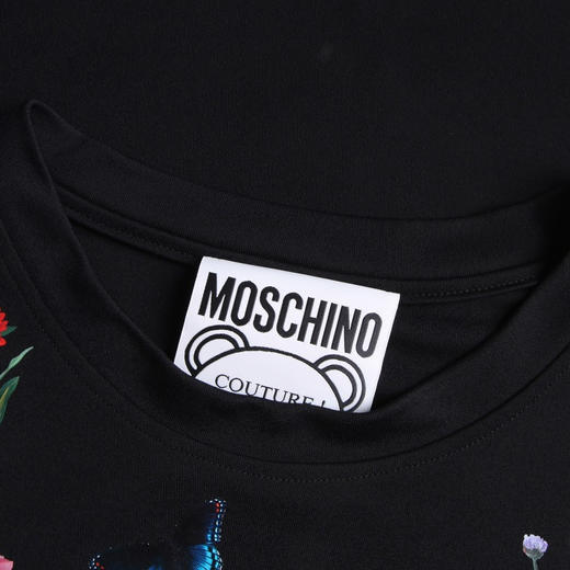 MOSCHINO 莫斯奇诺 黑色女士短袖T恤衫 黑色 0704 0442 1555 商品图3