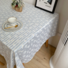 【桌布】蓝色雏菊法式条纹ins风拍照背景餐桌布野餐垫台布盖布 商品缩略图0
